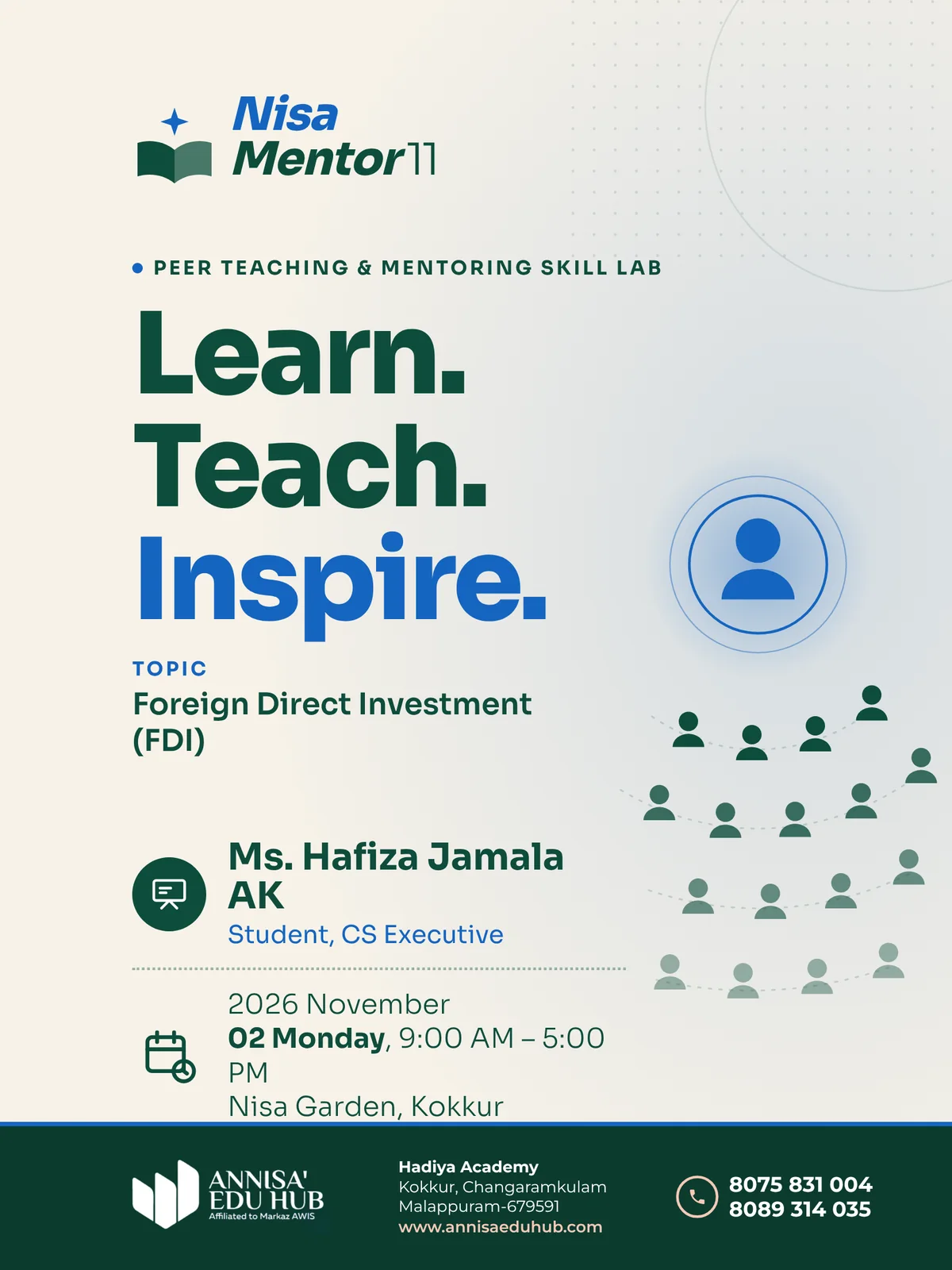 Nisa Mentor 11: Foreign Direct Investment (FDI), by Ms. Hafiza Jamala AK