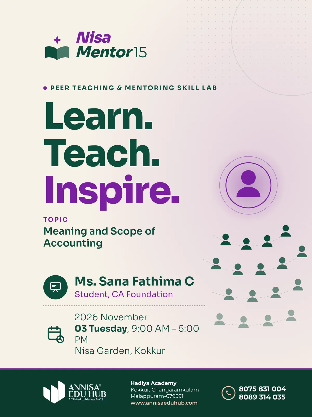 Nisa Mentor 15: Meaning and Scope of Accounting, by Ms. Sana Fathima C