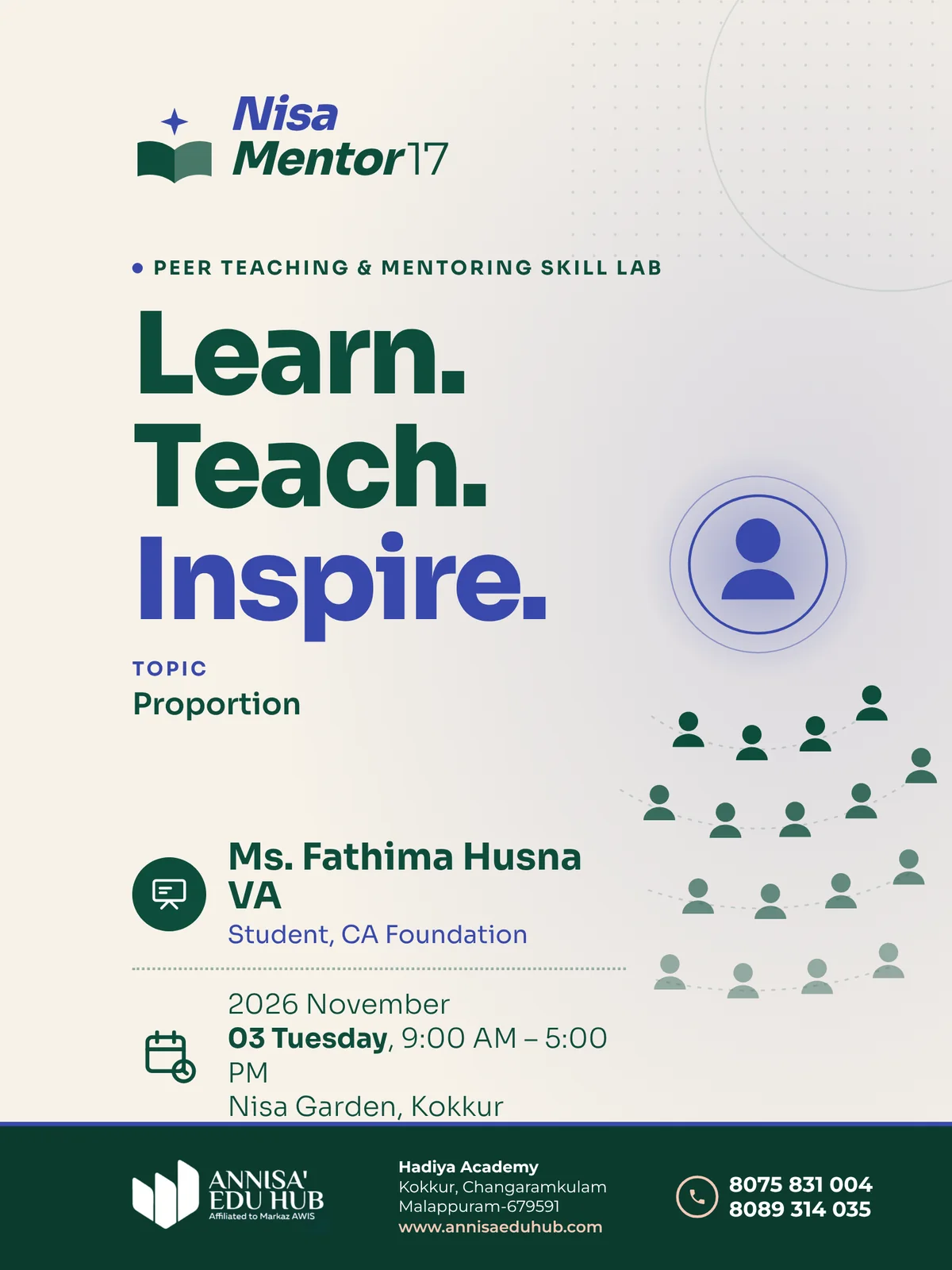 Nisa Mentor 17: Proportion, by Ms. Fathima Husna VA