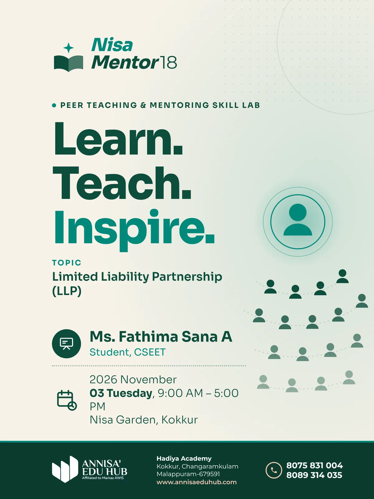 Nisa Mentor 18: Limited Liability Partnership (LLP), by Ms. Fathima Sana A