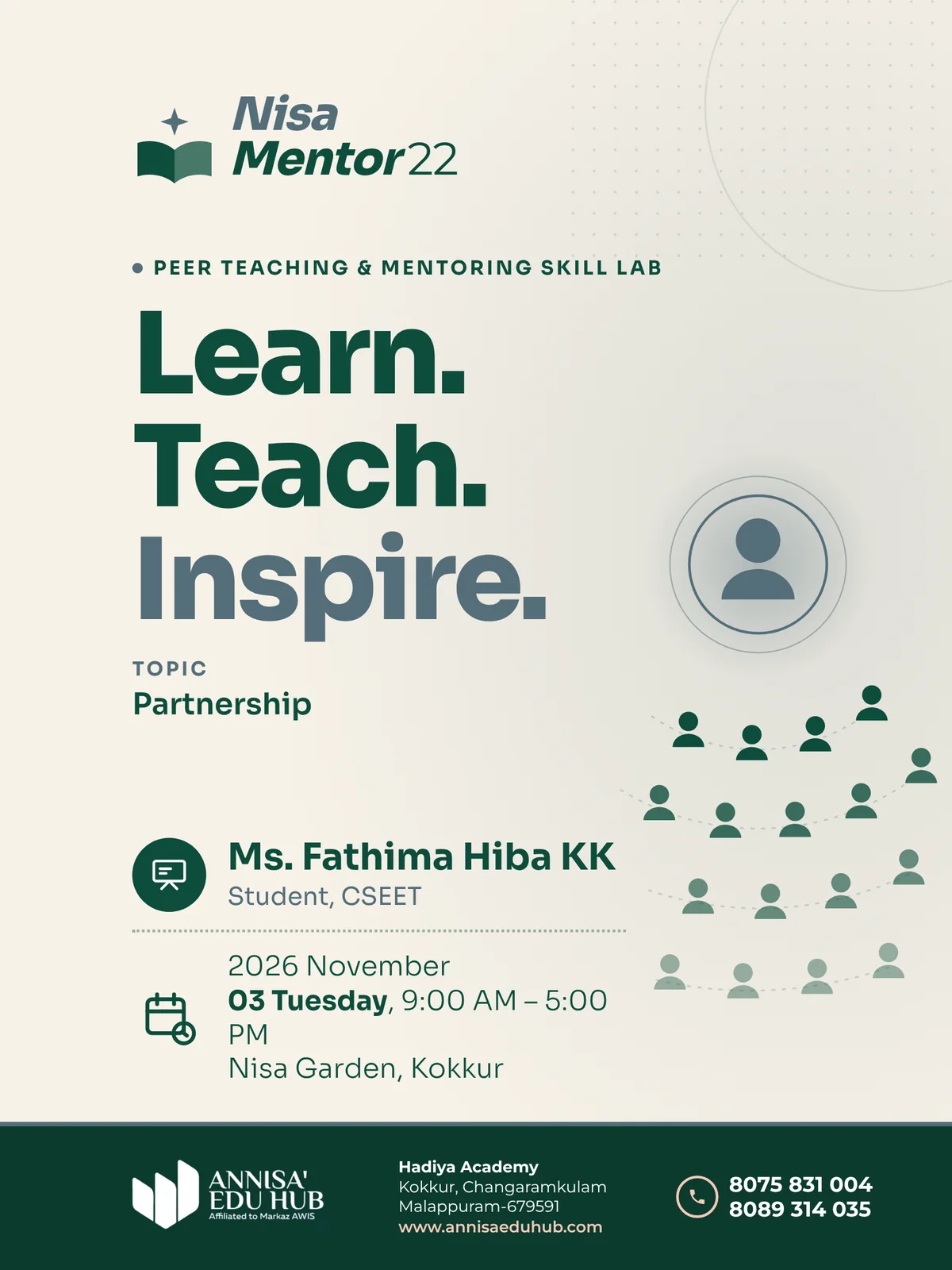 Nisa Mentor 22: Partnership, by Ms. Fathima Hiba KK